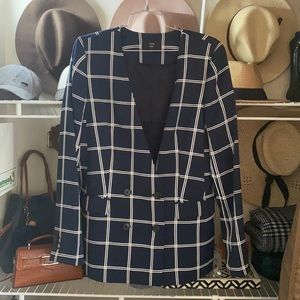 J.Crew Navy Stripe double breast suit jacket
